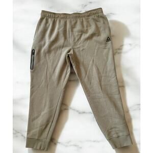 Men's Slim Reebok Khaki Sweatpants Size 2XL Tie Waist Activewear NEW